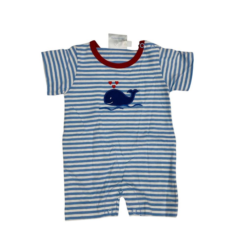 NWT Little English 3M Heart Whale Romper